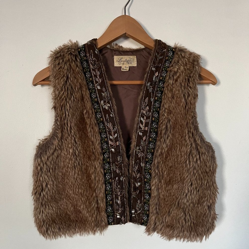 Boutique XXI Faux Fir Vest